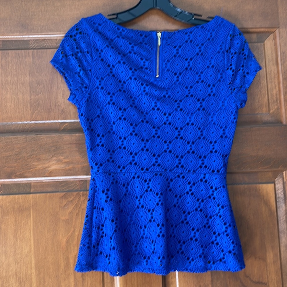 Banana Republic Crochet Zipper Top 0P Royal blue - Picture 5 of 9